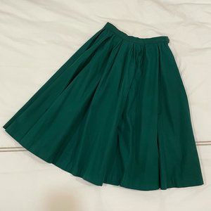 Green Vintage Miss Pat Pleated Circle Skirt